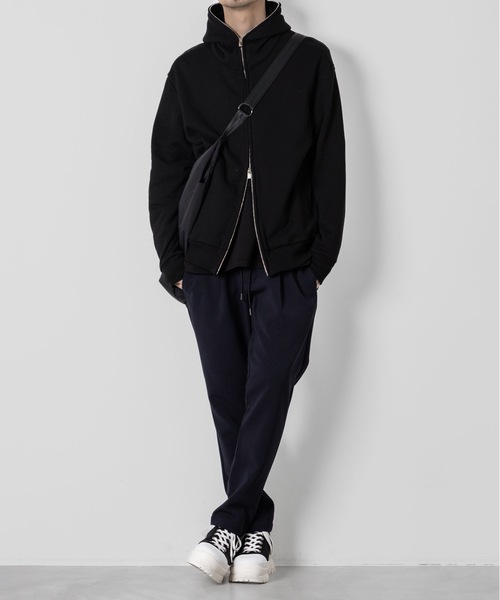 ATTACHMENT ダブルクロスノーカラージャケット ソロテックス 黒