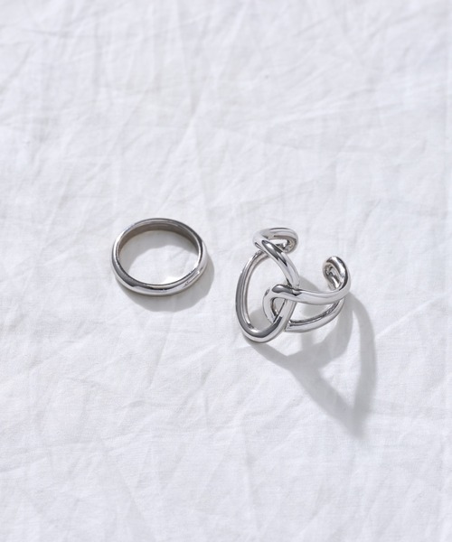 COLONY 2139（コロニートゥーワンスリーナイン）の「ジオメサークルクロスセットリング（リング・レディース・シルバー/ゴールド・FREE）」の2枚目の写真