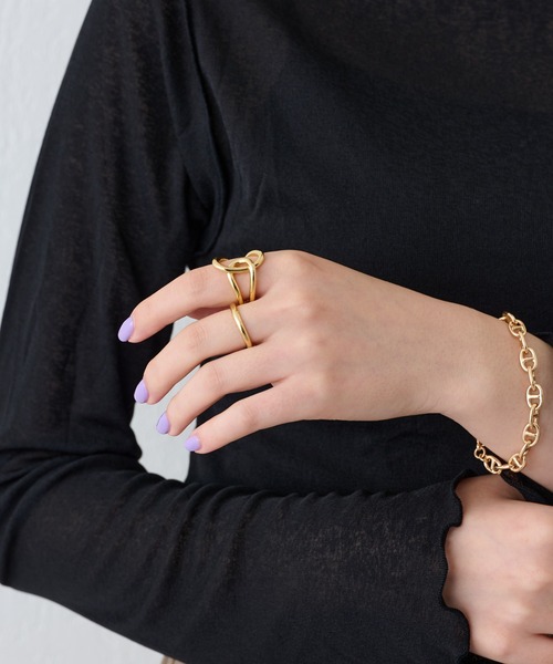 COLONY 2139（コロニートゥーワンスリーナイン）の「ジオメサークルクロスセットリング（リング・レディース・シルバー/ゴールド・FREE）」の12枚目の写真