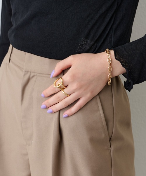 COLONY 2139（コロニートゥーワンスリーナイン）の「ジオメサークルクロスセットリング（リング・レディース・シルバー/ゴールド・FREE）」の14枚目の写真