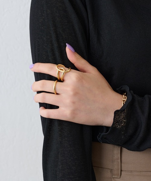 COLONY 2139（コロニートゥーワンスリーナイン）の「ジオメサークルクロスセットリング（リング・レディース・シルバー/ゴールド・FREE）」の15枚目の写真