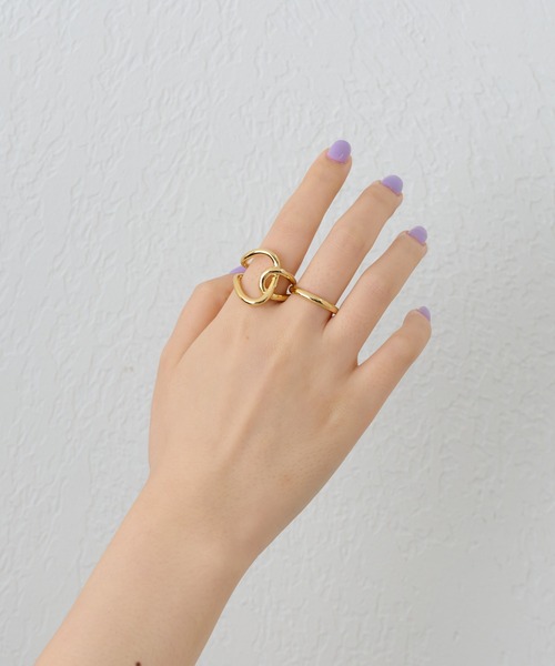 COLONY 2139（コロニートゥーワンスリーナイン）の「ジオメサークルクロスセットリング（リング・レディース・シルバー/ゴールド・FREE）」の11枚目の写真