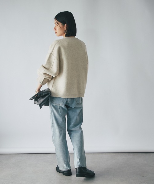 RIVE DROITE（リヴドロワ）の「ヘアリーヤーン接結ブルゾン（ブルゾン・レディース・ベージュ/ブラウン・FREE）」の15枚目の写真