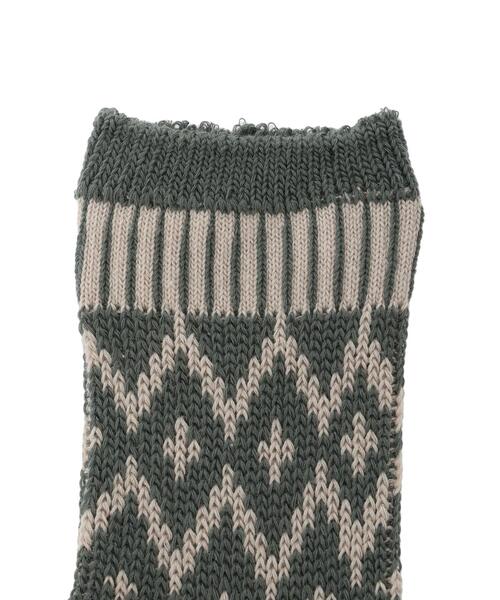 Samansa Mos2(サマンサ モスモス)の「ジャカードソックス(ソックス/靴下・レディース・キナリ/モカ/グリーン・F)」の6枚目の写真