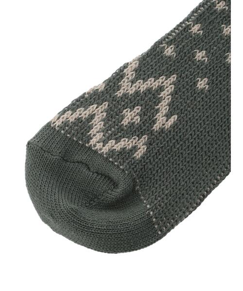 Samansa Mos2(サマンサ モスモス)の「ジャカードソックス(ソックス/靴下・レディース・キナリ/モカ/グリーン・F)」の4枚目の写真