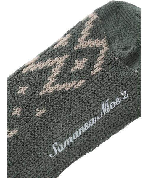 Samansa Mos2(サマンサ モスモス)の「ジャカードソックス(ソックス/靴下・レディース・キナリ/モカ/グリーン・F)」の5枚目の写真