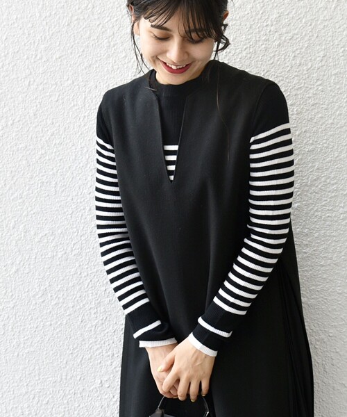 良品 SHIPS any: ジャージメルトン サイド プリーツ ワンピース SHIPS any:ジャージメルトン サイド プリーツ ワンピース 2 | シップス