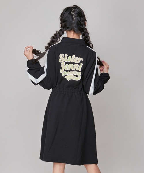 SISTER JENNI（SISTER JENNI）の「【コットン100％】そでラインハーフZIPワンピ（ワンピース・キッズ・ブラック/カーキ・130cm/150cm/140cm/160cm）」の2枚目の写真