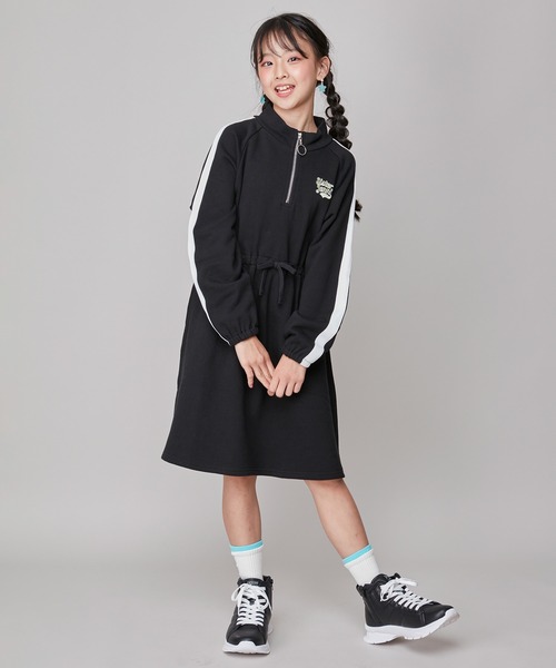 SISTER JENNI（SISTER JENNI）の「【コットン100％】そでラインハーフZIPワンピ（ワンピース・キッズ・ブラック/カーキ・130cm/150cm/140cm/160cm）」の17枚目の写真