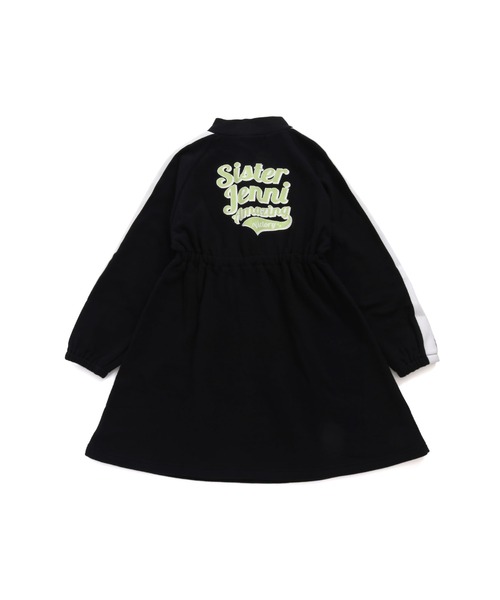 SISTER JENNI（SISTER JENNI）の「【コットン100％】そでラインハーフZIPワンピ（ワンピース・キッズ・ブラック/カーキ・130cm/150cm/140cm/160cm）」の4枚目の写真