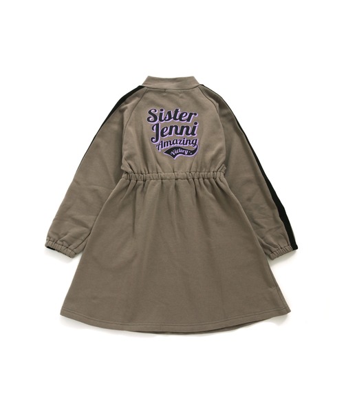 SISTER JENNI（SISTER JENNI）の「【コットン100％】そでラインハーフZIPワンピ（ワンピース・キッズ・ブラック/カーキ・130cm/150cm/140cm/160cm）」の6枚目の写真