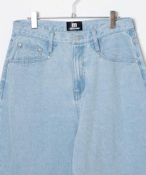 Manhattan Records(マンハッタン レコーズ)の「WEGO/【Manhattan Records】WIDE DENIMPANTS(デニムパンツ・メンズ・ライトインディゴブルー/ブラック・LARGE/MEDIUM)」の14枚目の写真