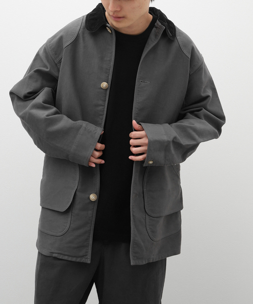 417 EDIFICE(フォーワンセブンエディフィス)の「【INNAT / インアット】 HUNTING COAT / ハンティングコート(カバーオール・メンズ・チャコールグレー/ブラウン・2)」の3枚目の写真