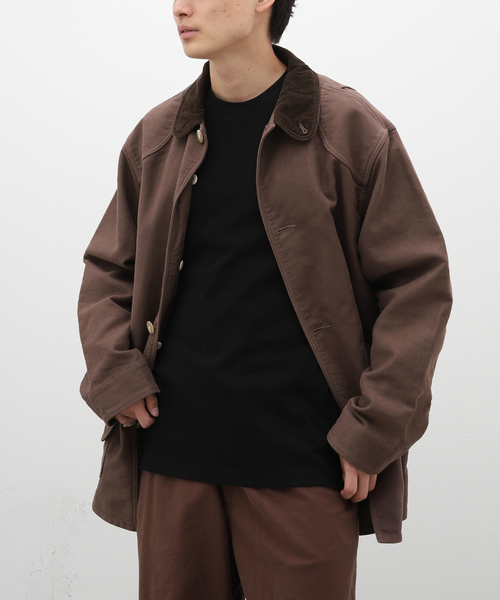 417 EDIFICE(フォーワンセブンエディフィス)の「【INNAT / インアット】 HUNTING COAT / ハンティングコート(カバーオール・メンズ・チャコールグレー/ブラウン・2)」の4枚目の写真