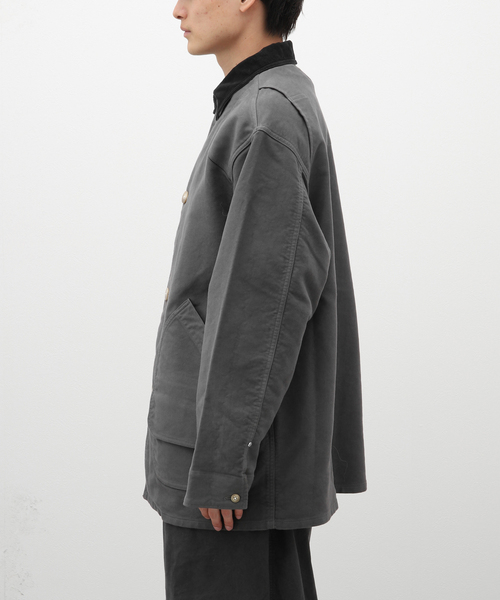 417 EDIFICE(フォーワンセブンエディフィス)の「【INNAT / インアット】 HUNTING COAT / ハンティングコート(カバーオール・メンズ・チャコールグレー/ブラウン・2)」の7枚目の写真