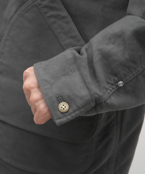417 EDIFICE(フォーワンセブンエディフィス)の「【INNAT / インアット】 HUNTING COAT / ハンティングコート(カバーオール・メンズ・チャコールグレー/ブラウン・2)」の12枚目の写真