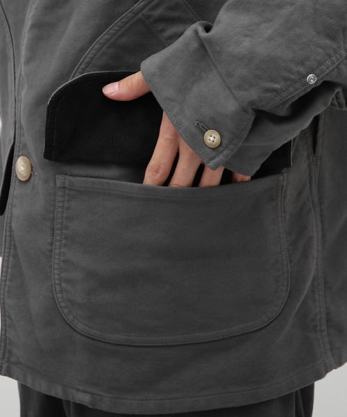417 EDIFICE(フォーワンセブンエディフィス)の「【INNAT / インアット】 HUNTING COAT / ハンティングコート(カバーオール・メンズ・チャコールグレー/ブラウン・2)」の14枚目の写真