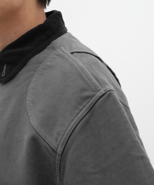 417 EDIFICE(フォーワンセブンエディフィス)の「【INNAT / インアット】 HUNTING COAT / ハンティングコート(カバーオール・メンズ・チャコールグレー/ブラウン・2)」の15枚目の写真