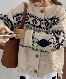 sorule | ノルディッククルーネックカーディガン(ニット/セーター)