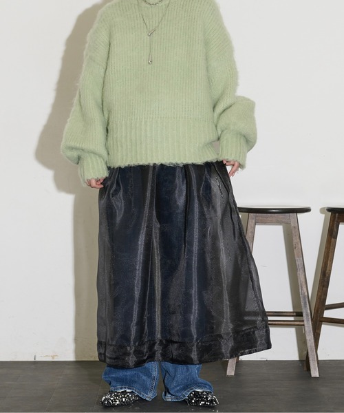 THE YOn(ザヨン)の「シアーオーガンデザインスリーブフレアドレス(ワンピース・レディース・タン/グレー/ブラック・FREE)」の19枚目の写真