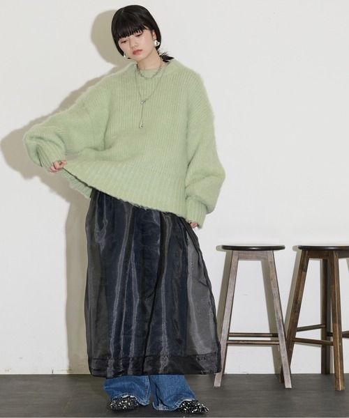 THE YOn(ザヨン)の「シアーオーガンデザインスリーブフレアドレス(ワンピース・レディース・タン/グレー/ブラック・FREE)」の18枚目の写真