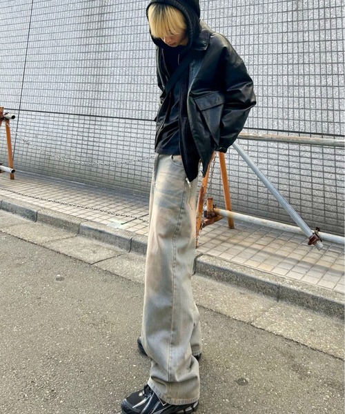 SPINNS（スピンズ）の「【6カラー/S.M.Lサイズ展開】ヴィンテージライクオーバーダイデニムパンツ（デニムパンツ・メンズ・ブルー系その他2/ブルー系その他/サックスブルー系/ブラック系その他/ブラック系その他2/ブルー系その他3・S/L/M）」の11枚目の写真