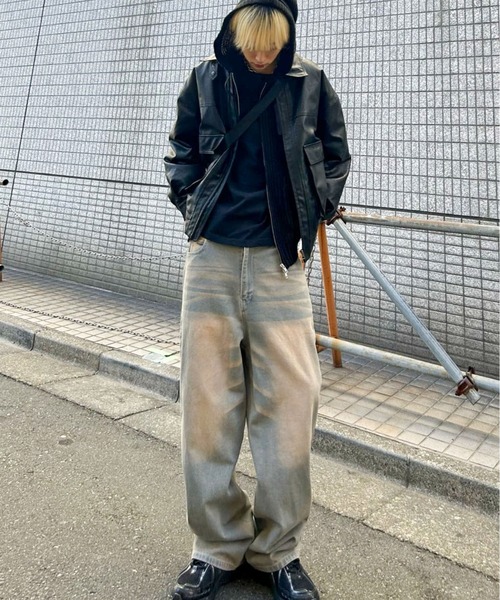 SPINNS（スピンズ）の「【6カラー/S.M.Lサイズ展開】ヴィンテージライクオーバーダイデニムパンツ（デニムパンツ・メンズ・ブルー系その他2/ブルー系その他/サックスブルー系/ブラック系その他/ブラック系その他2/ブルー系その他3・S/L/M）」の7枚目の写真