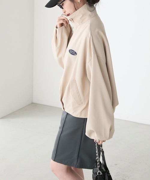 BONLECILL（ボンルシール）の「オーバルロゴ刺繍コクーンブルゾン（ブルゾン・レディース・アイボリー/ブラック/チャコールグレー/ベージュ・FREE）」の16枚目の写真