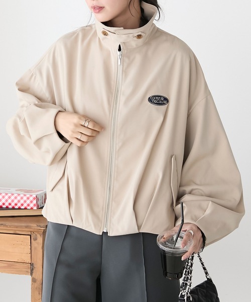 BONLECILL（ボンルシール）の「オーバルロゴ刺繍コクーンブルゾン（ブルゾン・レディース・アイボリー/ブラック/チャコールグレー/ベージュ・FREE）」の18枚目の写真