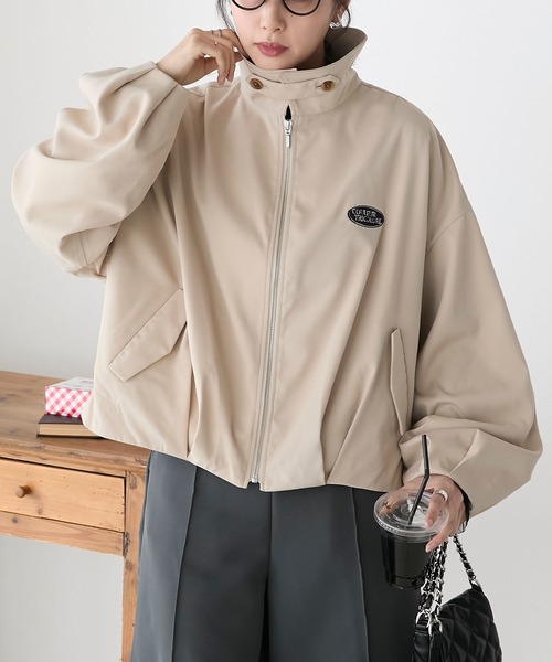BONLECILL（ボンルシール）の「オーバルロゴ刺繍コクーンブルゾン