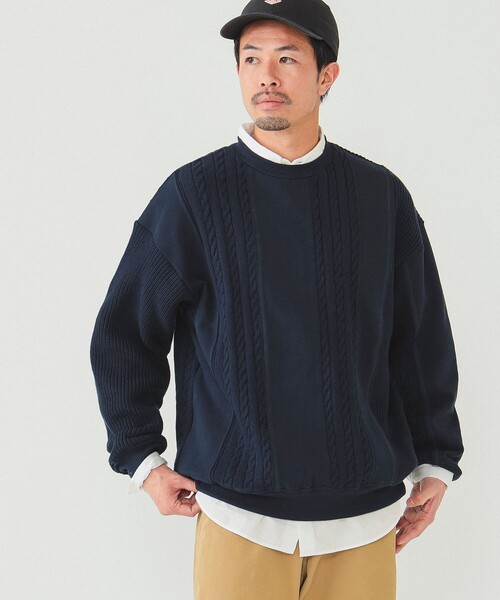 BEAMS（ビームス）の「BEAMS / 3パターン スイッチング クルーネック スウェット（スウェット・メンズ・ネイビー/オフホワイト/ブラック・M/XL/L/S）」の8枚目の写真