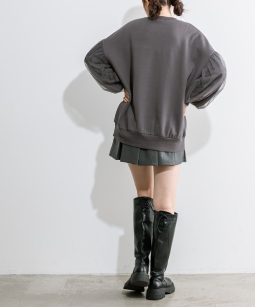 OLIVE des OLIVE(オリーブデオリーブ)の「袖チュール重ねスウェット 1032060320(スウェット・レディース・チャコールグレー/オフホワイト/ブラック・FREE)」の22枚目の写真