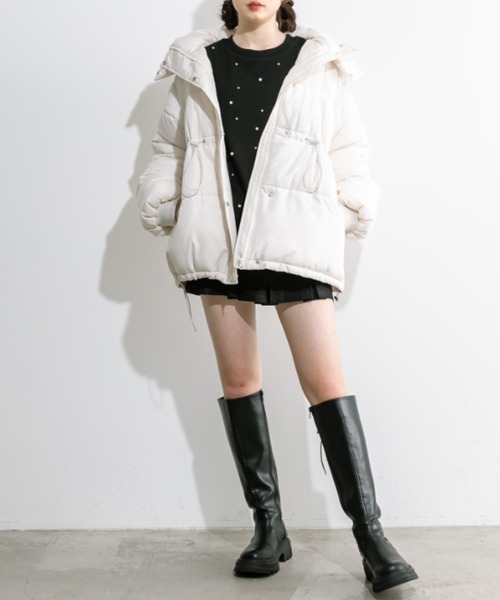 OLIVE des OLIVE(オリーブデオリーブ)の「袖チュール重ねスウェット 1032060320(スウェット・レディース・チャコールグレー/オフホワイト/ブラック・FREE)」の18枚目の写真