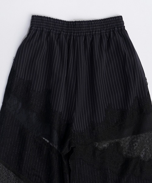 PRANK PROJECT（プランクプロジェクト）の「レーストリムパンツ / Lace Trim Pants（その他パンツ・レディース・ネイビー/アイボリー・36/38）」の3枚目の写真