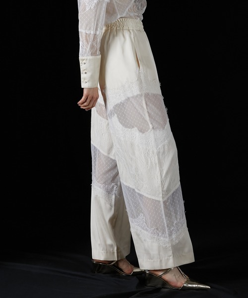 PRANK PROJECT（プランクプロジェクト）の「レーストリムパンツ / Lace Trim Pants（その他パンツ・レディース・ネイビー/アイボリー・36/38）」の10枚目の写真