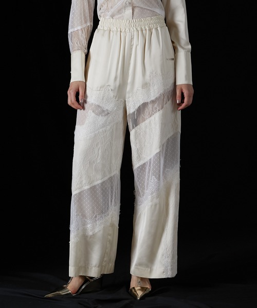 PRANK PROJECT（プランクプロジェクト）の「レーストリムパンツ / Lace Trim Pants（その他パンツ・レディース・ネイビー/アイボリー・36/38）」の9枚目の写真