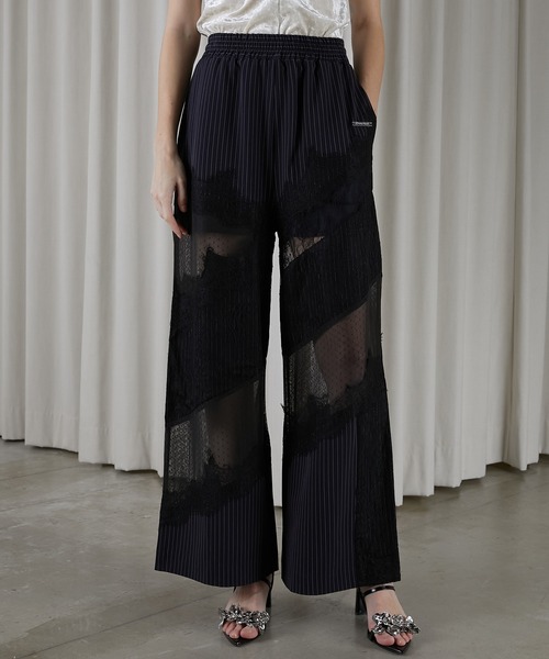 PRANK PROJECT（プランクプロジェクト）の「レーストリムパンツ / Lace Trim Pants（その他パンツ・レディース・ネイビー/アイボリー・36/38）」の12枚目の写真