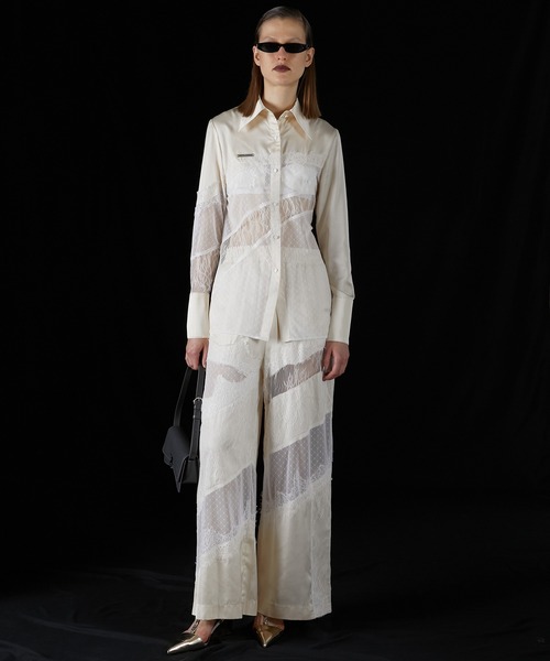 PRANK PROJECT（プランクプロジェクト）の「レーストリムパンツ / Lace Trim Pants（その他パンツ・レディース・ネイビー/アイボリー・36/38）」の7枚目の写真