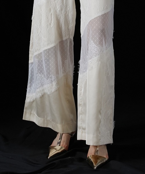 PRANK PROJECT（プランクプロジェクト）の「レーストリムパンツ / Lace Trim Pants（その他パンツ・レディース・ネイビー/アイボリー・36/38）」の21枚目の写真