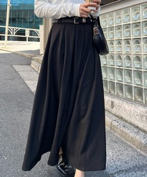 mebole（メボレ）の「ベルト付きタックフレアロングスカート（スカート）」