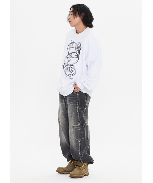 ROMANTIC CROWN(ロマンティッククラウン)の「A'GEM/9 × .kom『ROMANTIC CROWN/ロマンティッククラウン』SHINING EFFECT CREWNECK/シャイニングイフェクトクルーネックスウェット(スウェット・メンズ・ライトグレー/ブラック・M/L)」の14枚目の写真