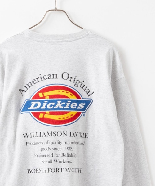 Dickies(ディッキーズ)の「Dickies 別注バックロゴ刺繍ロングスリーブTシャツ(Tシャツ/カットソー・メンズ・杢グレー/グリーン/ホワイト/ブラック・S/M/L/XL/XXL)」の4枚目の写真
