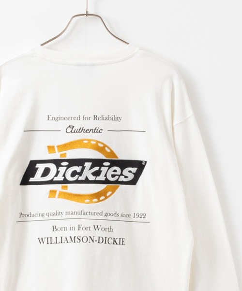 Dickies(ディッキーズ)の「Dickies 別注バックロゴ刺繍ロングスリーブTシャツ(Tシャツ/カットソー・メンズ・杢グレー/グリーン/ホワイト/ブラック・S/M/L/XL/XXL)」の2枚目の写真