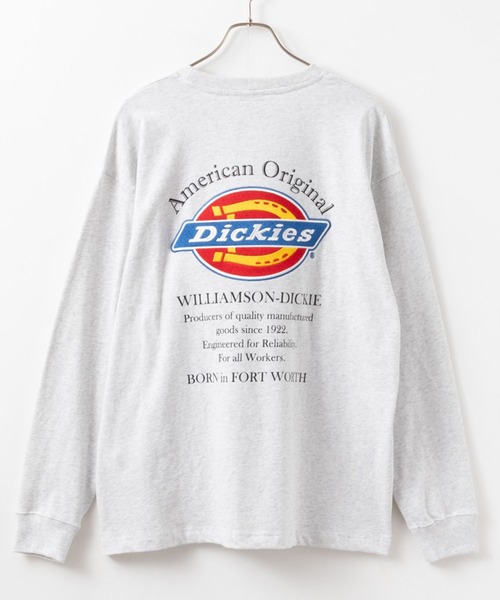 Dickies(ディッキーズ)の「Dickies 別注バックロゴ刺繍ロングスリーブTシャツ(Tシャツ/カットソー・メンズ・杢グレー/グリーン/ホワイト/ブラック・S/M/L/XL/XXL)」の9枚目の写真