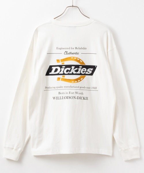 Dickies(ディッキーズ)の「Dickies 別注バックロゴ刺繍ロングスリーブTシャツ(Tシャツ/カットソー・メンズ・杢グレー/グリーン/ホワイト/ブラック・S/M/L/XL/XXL)」の5枚目の写真
