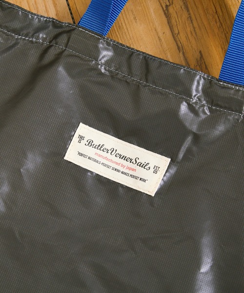 Butler Verner Sails(バトラーヴァーナーセイルス)の「Butler Verner Sails バトラーバーナーセイルズ / リップナイロンポケッタブルトートバッグ ショルダーバッグ / JA-2043-33(トートバッグ・メンズ・ダークグリーン/ブルーグレー/チャコール・FREE)」の11枚目の写真