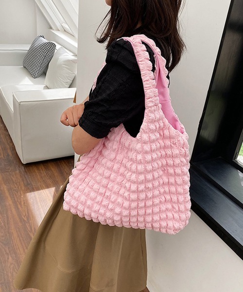 Miniministore(ミニミニストア)の「ポップコーントートバッグ韓国肩掛けバッグ(トートバッグ・レディース・ブラック/イエロー/フューシャピンク/アイボリー/ピンク・FREE)」の11枚目の写真