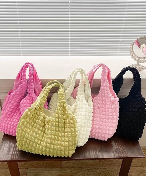 Miniministore(ミニミニストア)の「ポップコーントートバッグ韓国肩掛けバッグ(トートバッグ・レディース・ブラック/イエロー/フューシャピンク/アイボリー/ピンク・FREE)」の16枚目の写真
