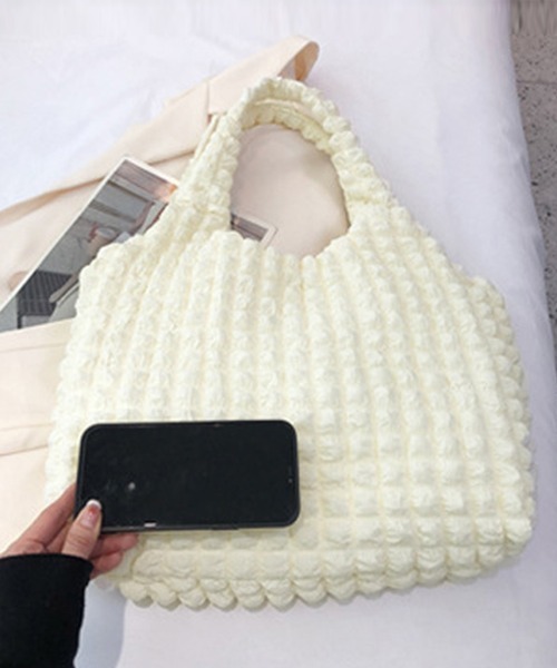 Miniministore(ミニミニストア)の「ポップコーントートバッグ韓国肩掛けバッグ(トートバッグ・レディース・ブラック/イエロー/フューシャピンク/アイボリー/ピンク・FREE)」の19枚目の写真