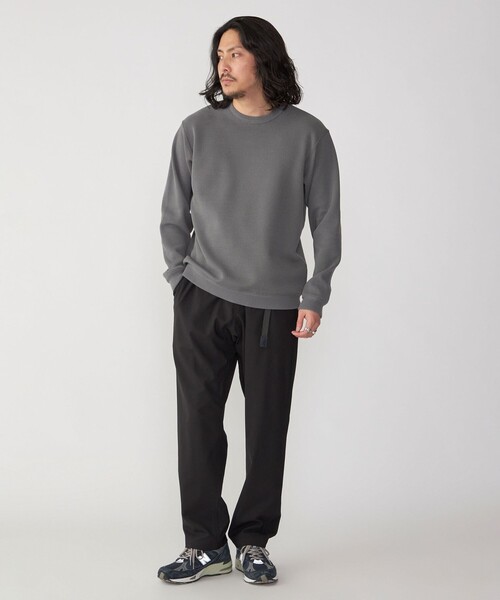 SHIPS(シップス)の「SHIPS: カット ジャカード バーズアイ クルーネック 長袖 Tシャツ(Tシャツ/カットソー・メンズ・ネイビー/ベージュ/グレー・LARGE/MEDIUM/SMALL)」の10枚目の写真